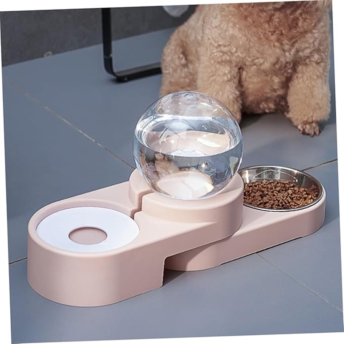 BESPORTBLE Pet Water Dispenser for Automatic Cat Bowl Double Bowls Pet Supplies Stainless Steel(Without Stainless Steel Basin)