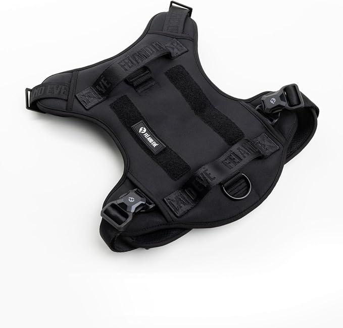 Fei & Eve MagEase Dog Harness - 3-Second Magnetic Buckles | 3-Point No-Pull Control | Heavy-Duty 900D Nylon | Dual Safety Handles | Breathable Mesh | Adjustable Fit | Large,Black