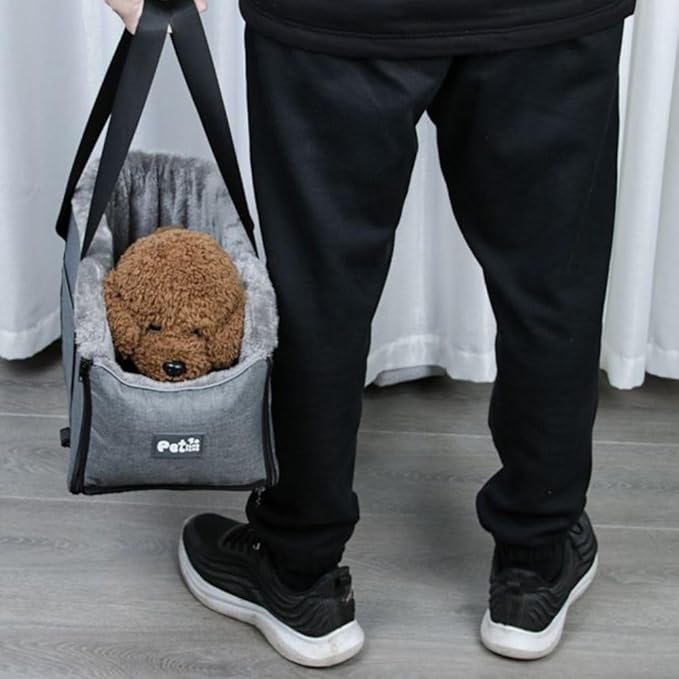 Washable Dog Console Car Seat Portable Detachable Pet Car Booster Seat Pet Supplies Linen Arctic Fleece Travel Tote Bags Dogs Cats