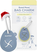 Sweet Paws Dog Poop Bag Holder Charm for Hands-Free Carry of Used Dog Poop Bag on Leash, Lightweight Durable Silicone, Preserves your Diginity and Frees your Hands-Glacier