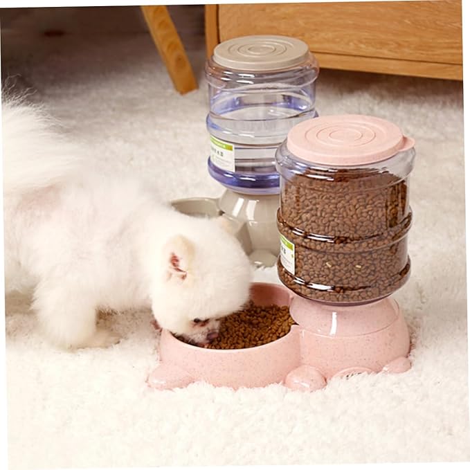 Housoutil 1pc Automatic Pet Food Dispenser Refillable Dog Feeder Container Non-Skid Base Adorable for Easy Feeding Shop