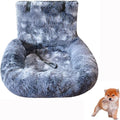Dog Car Seat with Seat Belt Car Seat Dog Bed, Furry Safety Seat for Large and Small Dogs, Travel Pet Bed with Thick Cushions (Tie-Dye Dark Gray, 110×60cm)