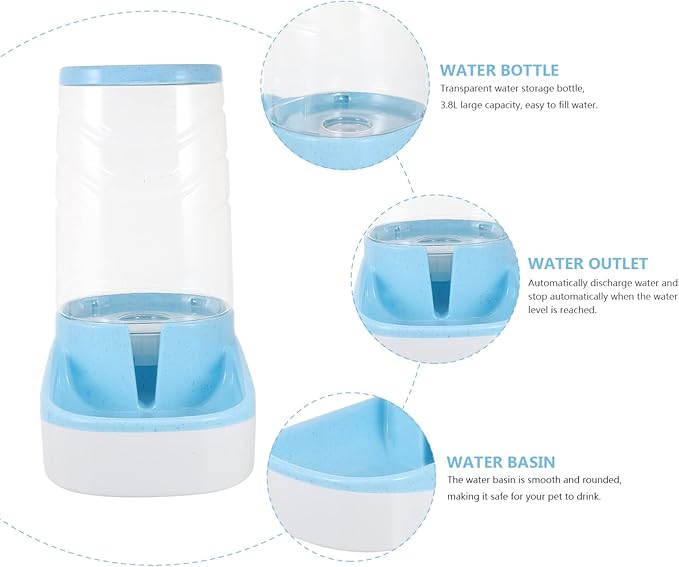 Automatic Pet Waterer Pet Water Dispenser with Spring Siphon Control Suitable for Dogs Cats and Rabbits Prevents Spills and Keeps Water Fresh