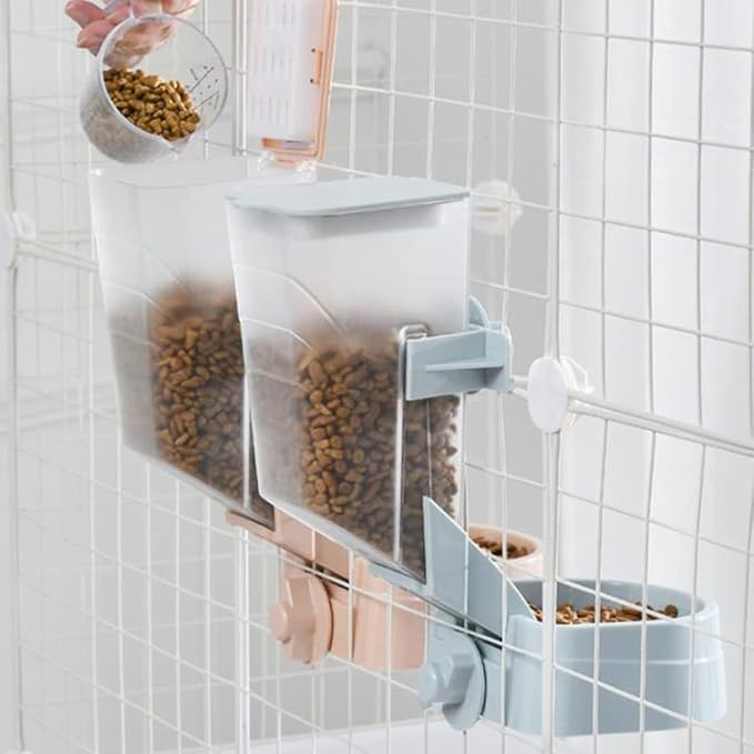 Happyyami Hanging Pet Feeder Automatic Dog Food Dispenser with Removable Tray for Easy Cleaning for Puppies and Animals Gravity Design for Consistent Feeding