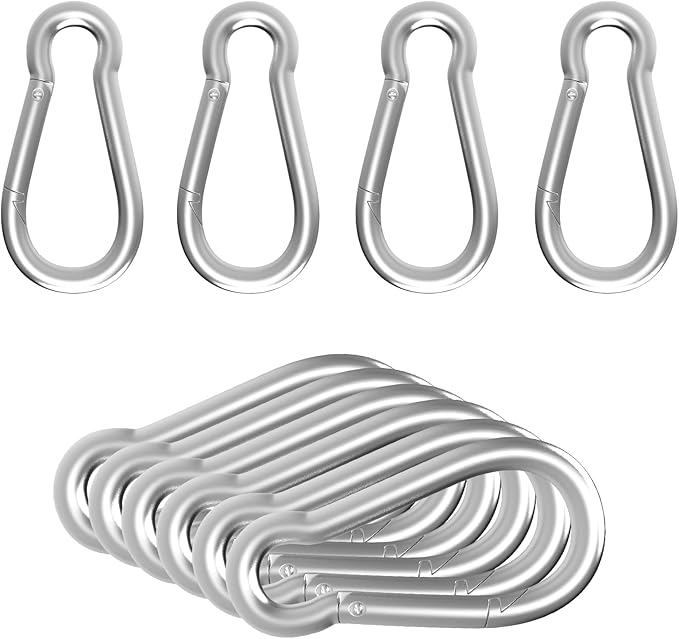 Carabiners Clip Spring Snap Hook,Heavy Duty Galvanized Steel Carabiner,Safety Quick Links Snap Hooks,Spring Clips for Swing Hammock Camping Keychain Outdoor