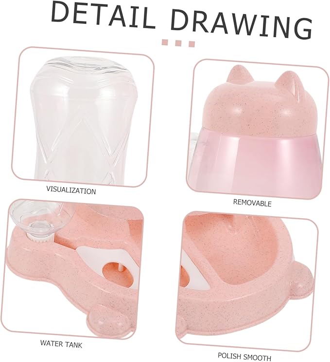 1PC Automatic Cat Water Dispenser and Dog Bowl Feeder Non Slip Design Prevents Wetting Pets Hair for Cats and Dogs Promotes Healthy Eating Habits