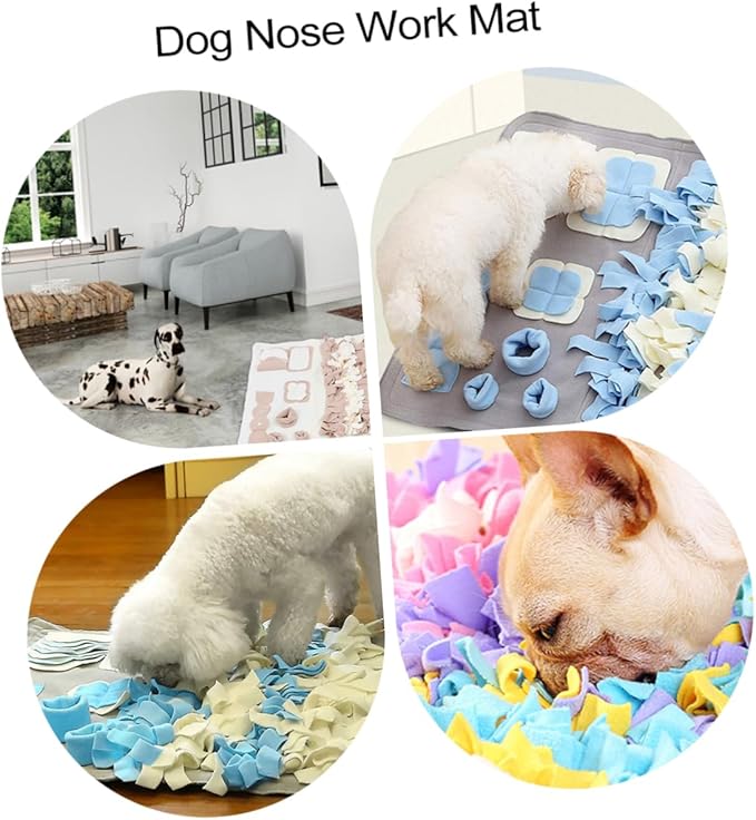 Pet Snuffle Mat for Dogs Foraging Training Pad for Slow Feeding Indoor Nose Work Activities Removable Washable Dog Feeding Blanket Small