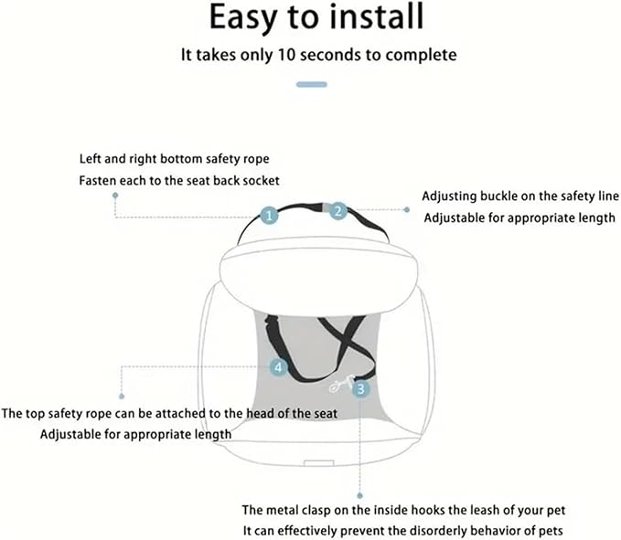 Cotton Dog Car Seat - Soft Detachable Dog Booster Seat, Large Console Safety Car | Detachable Plush Bed Washable with Leash and Strap Fits Cars/Trucks//Pickup