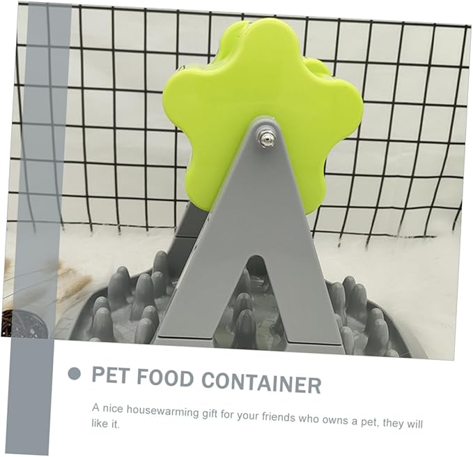 BESPORTBLE Automatic -Choking Dog Food Feeder Rotating Design Puppy Feeding Bowl with -Grade Material for Stress Mealtime Gray Green