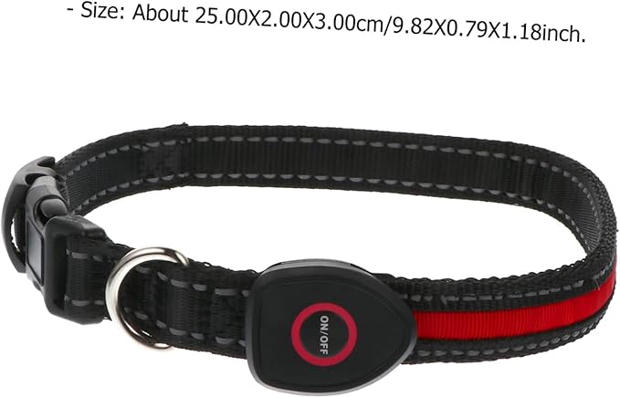 GANAZONO USB Rechargeable Led Pet Collar Glowing Dog Collar for Night Safety for Dogs up to Durable Skin-Friendly Materials Flashing Light for Enhanced Visibility