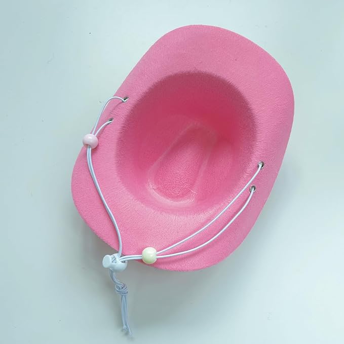 Dog Cowboy Hat and Bandana Scarf Dog Cat Sombrero Puppy Hat Dog Cat Costume Cosplay Cap Puppy Pet Dog Cat Holiday Pet Party Decoration (Pink)