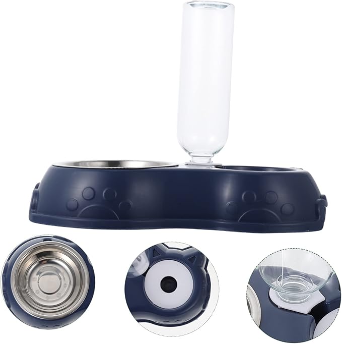 BESPORTBLE 1set Automatic Pet Feeder Dual Bowls for Cats and Dogs Non- Design Easy to Food and Water Dispenser for Busy Pet Owners Stylish Home Decor