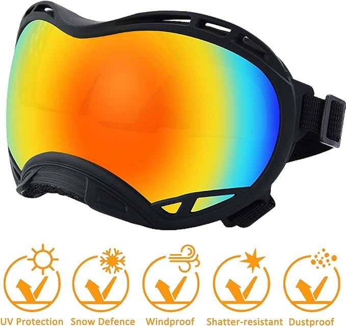 Dog Sunglasses,Doggles Anti-UV Protection,Pet Sunglasses with Adjustable Strap,Suitable for Motorcycle Car Driving Bike Riding Hiking Swimming Wind Dust Fog Dog Eye Protection