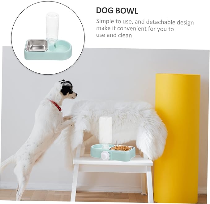 balacoo 1set Automatic Pet Feeder and Water Dispenser Detachable Dual Bowl for Dogs and Cats Hanging Design Easy to Use for Indoor Feeding