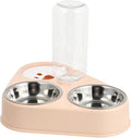Automatic Pet Water Dispenser with Removable Stainless Steel Bowls Non-Slip Silicone Base Cat Dog Feeding Station Capacity Easy to Clean and Assemble