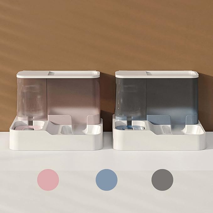 Pet Automatic Feeder + Waterer Food Container Bowl Anti-Leak Water Fountain 2 in 1 Pet Tableware Dog Feeder Dog Food Bowl Combo