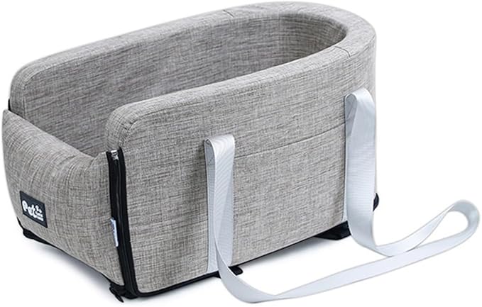 Dog Console Car Seat, Pet Car Booster Seat, Center Console Doggie Seat, Armrest Booster Seat, Travel Bags for Dogs Cats, Washable Dog Cat Booster Seat, for Dogs Cats Dog Car Seat Pet Supplies(Coffee)
