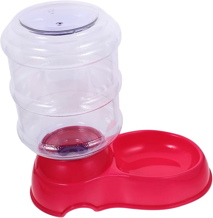 Happyyami Pet Food Dispenser Automatic Dog Water Bowl No Leak Safe Material Slip Base Easy to Clean