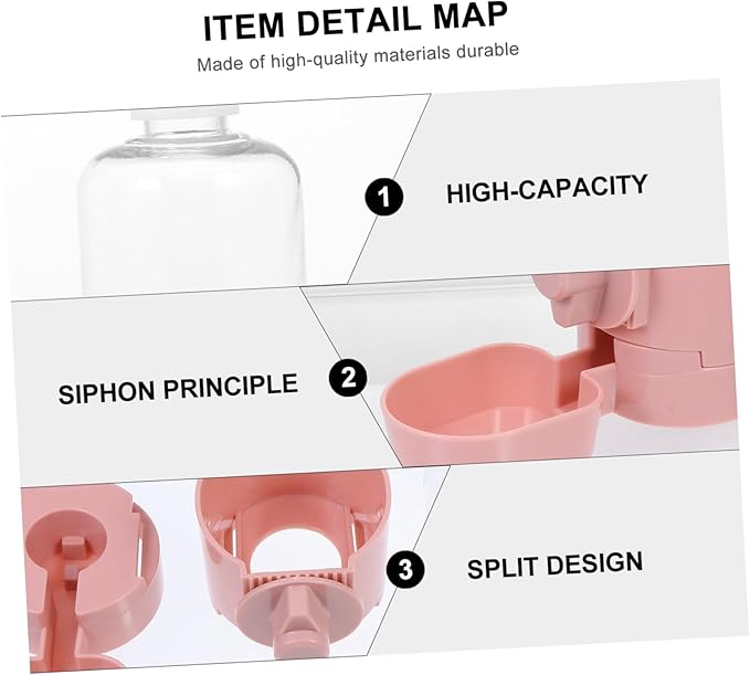 Hanging PET Water Feeder Automatic Water Dispenser for Dogs and Cats Sturdy Hanging Bottle Easy to Install Suitable for Home and Travel