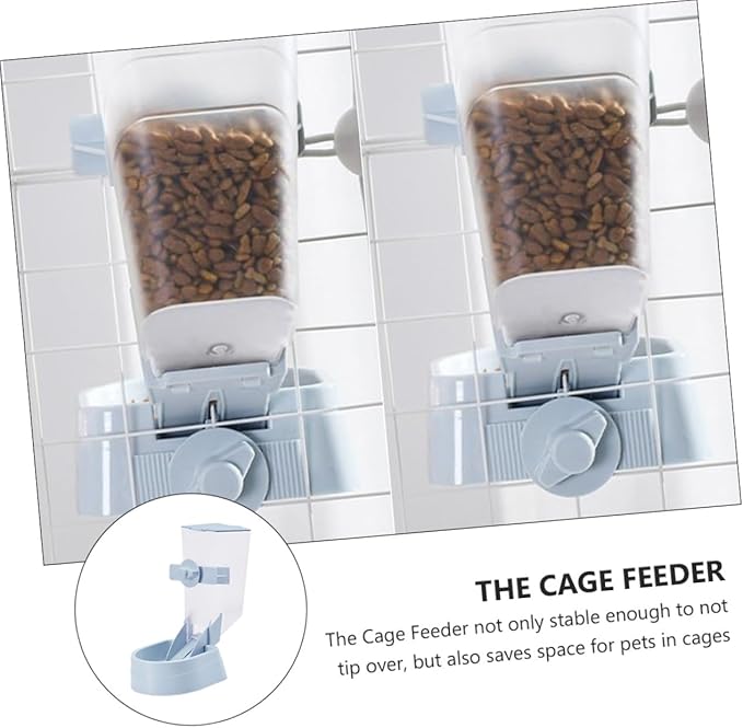 2l Automatic Dog Feeder Hanging Pet Cage Feeder Blue Pet Food Dispenser Puppy Bowl for Kennel and Crate Use