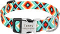 Fashion Custom Dog Collar Nylon Print Personalized Pet Collar Puppy Dog ID Collars Free Engraved ID for Small Medium Large Dogs 147 Green 30 to 42 cm