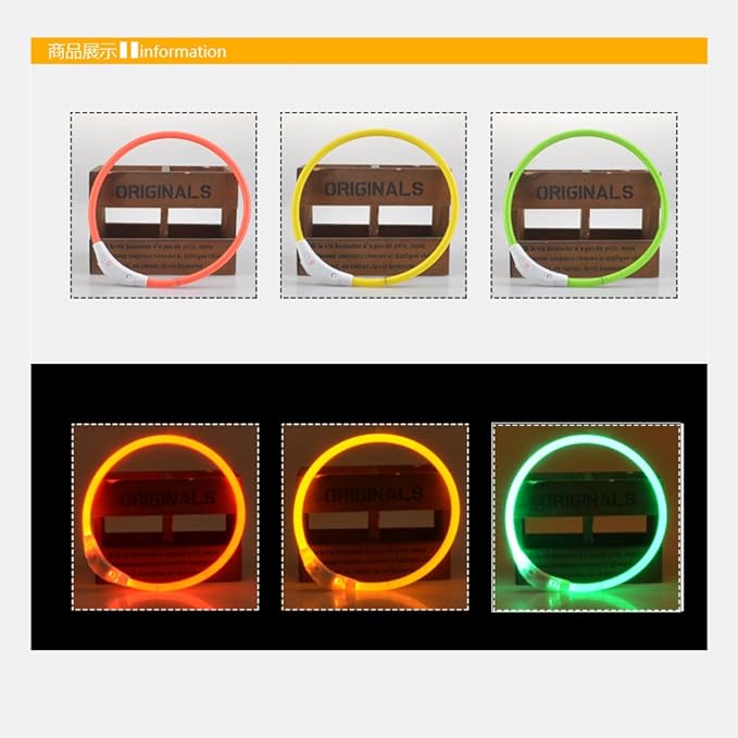 LED Dog Collar, Megipet USB Rechargeable Waterproof Glowing pet Dog Collar for Night Safety, Fashion Light up Collar for Small Medium Large Dogs