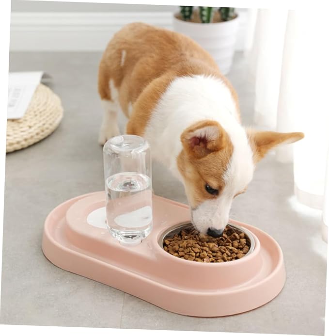 BESPORTBLE Automatic Water Filling Dog Bowl Outdoor Pet Water Feeder Stainless Steel Plastic Dual-use Bowl for Dogs Cats