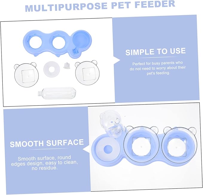 Happyyami Pet Water Bowl for Dogs Cats Automatic Puppy Food Feeder Detachable Water Dispenser Skid Design for Home Use