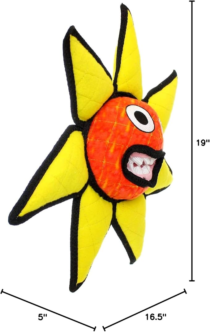 TUFFY® - World's Tuffest Soft Dog Toy - Alien - Multiple Layers. Made Durable, Strong & Tough. Interactive Play (Tug, Toss & Fetch). Machine Washable & Floats. (Ball Red Flower, Large 2 Pack)