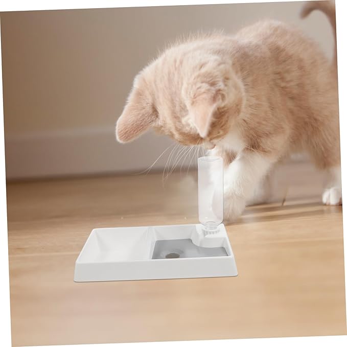 Cat and Dog Bowl Automatic Water Feeder No-Spill Design Dual Pet Feeding and Drinking Dispenser