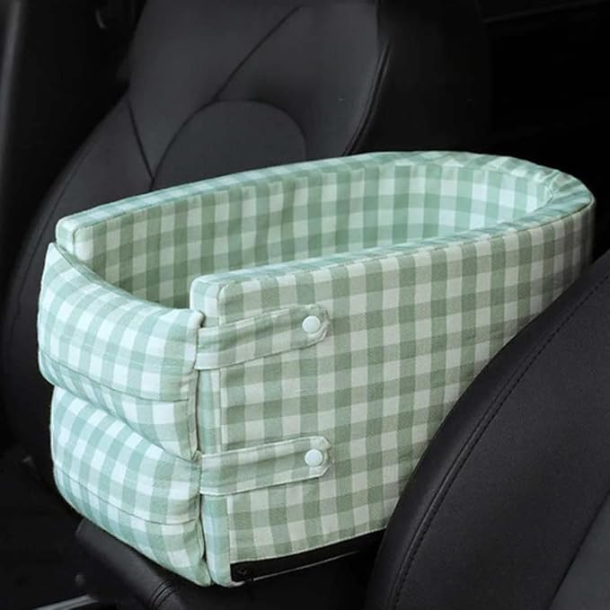 Generic Waggle Portable Pet Nonslip Car Seat with Seat Belt (Coffee White, Free Size)