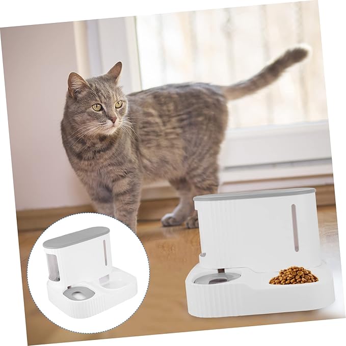 Pet Feeder Bowl for Small Dogs and Cats Automatic Detachable Water Dispenser Food Storage and Pet Materials for Continuous Fresh Water and Food Supply