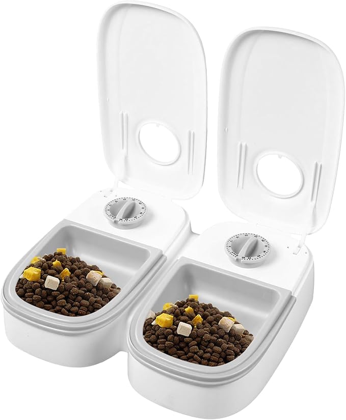Automatic Dog Feeder - 350ml Non Slip Feeding Storage | Battery Powered Cat Automatic Feeder | for Treat Snack Meals Puppy Small Medium Large Breed Indoor Outdoor Apartment Balcony