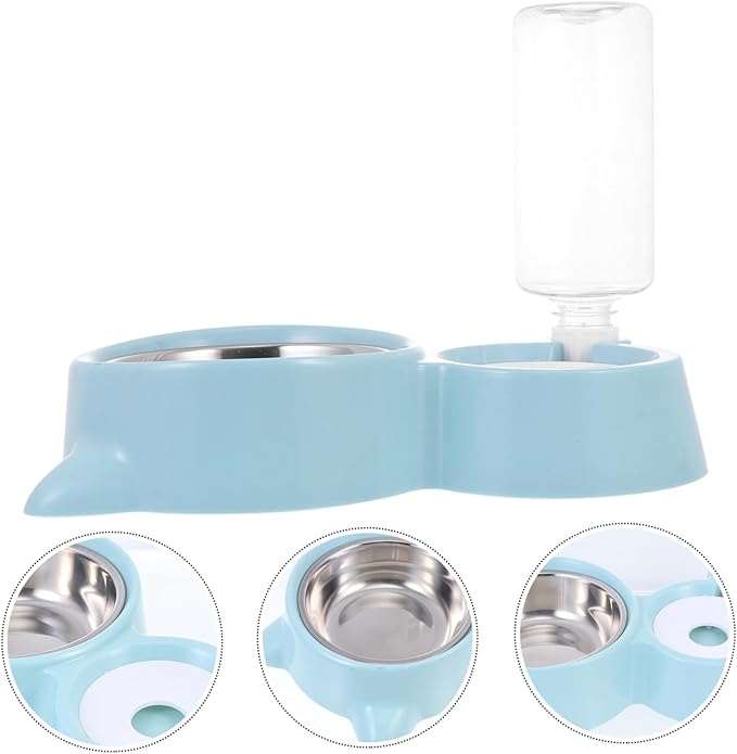 ibasenice 1pc Automatic Pet Water Feeder Food Dispenser Dual-use Cat Dog Bowl Design -Choke Feature