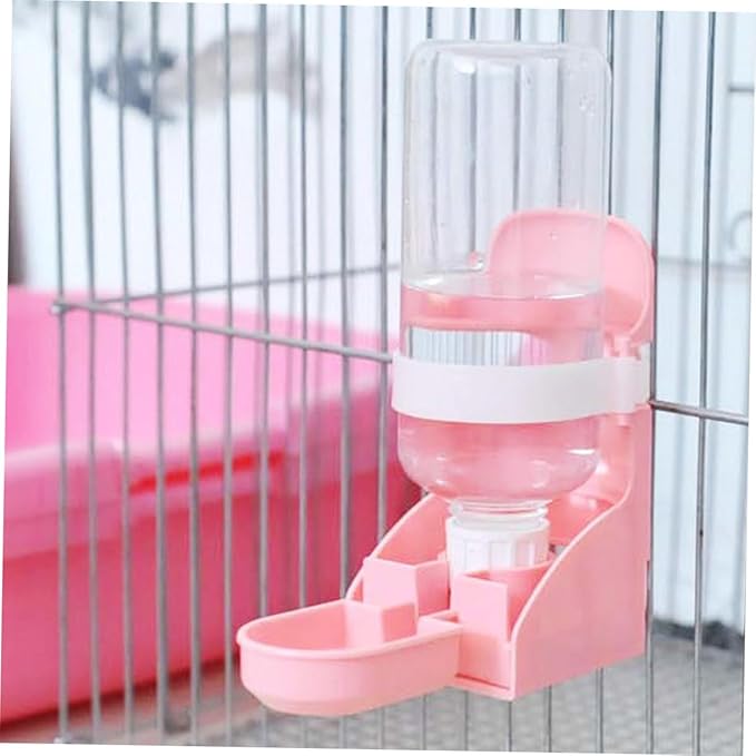 BESPORTBLE Leakproof Automatic Pet Water Dispenser Practical Drinking Feeder for Dogs Cats and Animals Cage Mounted Water Container Pink