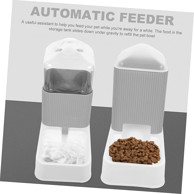 BESPORTBLE Automatic PET Feeder and Water Dispenser Set for Cats and Dogs 2-Piece Cat Bowl Set Waterproof Design Adjustable Feeding Schedule Material