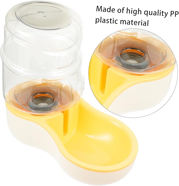SUPVOX 1pc Automatic Pet Water Feeder for Dogs and Cats Cream Yellow Drinking Bowl Deepened Trough Easy to Suitable for Pets Water Dispenser