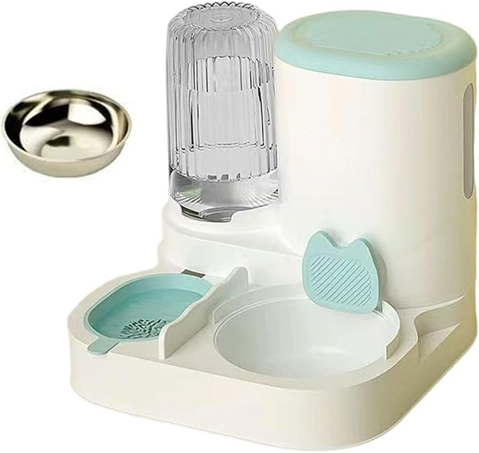 Automatic Dog Feeder and Water Dispenser Dog Bowl,Household,Food Feed,Automatic Pet Feeder for Small Dogs Small Animals Bunny, Blue