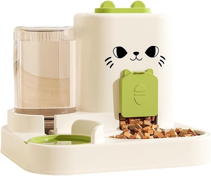 Automatic Refilling Pet Water Bowl and Food Dish Set with Stainless Steel Removable Tray Anti Tip Base for Small Animals Pet Food and Water Dispenser