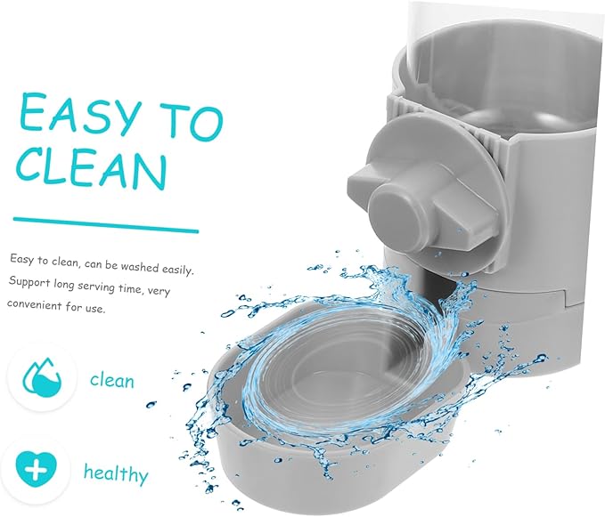 Kisangel Pet Water Dispenser Automatic Hanging Water Feeder for Dogs and Cats Capacity Easy to Inspect Gray for Keeping Pets Hydrated While You Re Away