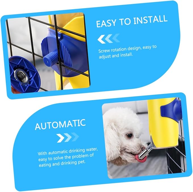 Hanging Water Feeder for Pets Automatic Pet Water Dispenser with Ball Control Lid Wear Resistant for Cats and Dogs
