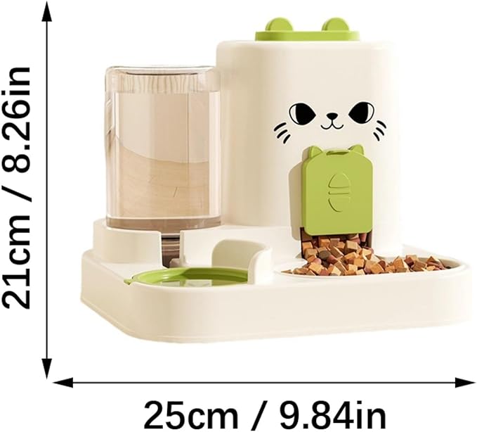 Elevated Feeder Automatic Water Supply Detachable Metal Bowl Slip Base for Pet Automatic Pet Feeders and Water Fountain Combo