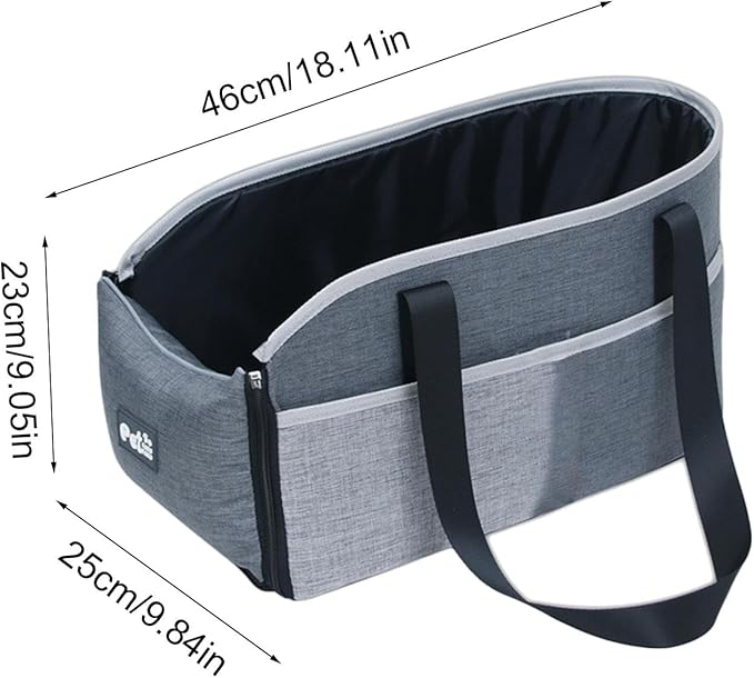 Center Console Dog Seat - Pets Weight Under 15 Lbs Travel Bags with Fixing Straps | Center Console Small Dog Cat for All Seasons | Dog Booster Car Seat Center Console | Car Pet Safety Seat