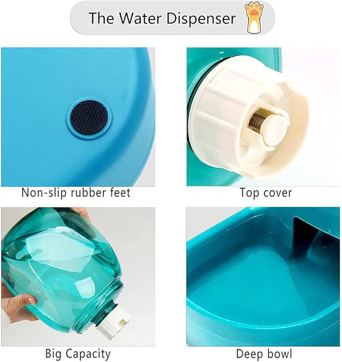 2 X 3.8 L Automatic Cat Water Fountain Pet Dog Food Feeder Drinking Feeding Bowl Puppy Food Dispenser Drinker for Dogs Cats