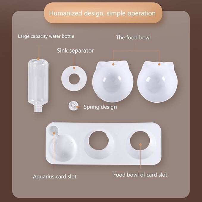 Pet Feeder and Waterer Pet Bowl Automatic Feeder with Water Fountain Dog Food Food Water Bowl Food Water Bowl Dispenser