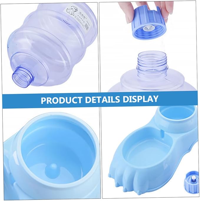 Milisten Dog Cat Automatic Feeder Portable Water Bottle Slow Feeding Bowl Non-Slip Base Cats Drinking Station