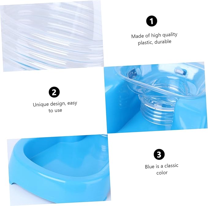 Puppy Water Feeder Creative Automatic Pet Drinking Tool for Dogs Puppies Smooth Design Non Tip Water Bowl for Home Pet Shops Blue