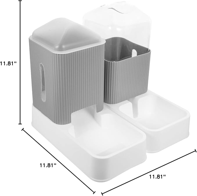 BESPORTBLE Automatic PET Feeder and Water Dispenser Set for Cats and Dogs 2-Piece Cat Bowl Set Waterproof Design Adjustable Feeding Schedule Material