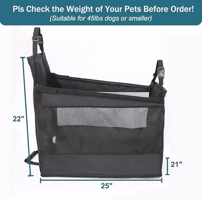 Dog Car Seat Large Size and Medium Sized Dog, Water-Resistant for Cars, Trucks, SUVs, Full Seat, Half Seat and Floor Coverage