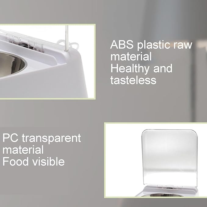 Smart Pet Automatic Feeder, Large Capacity Battery, 304 Stainless Steel Bowl with Clear Lid, Suitable for Cats and Dogs